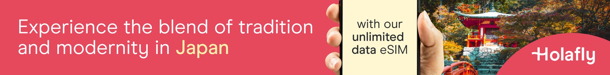 Holafly Japan eSIM banner — unlimited data on NTT Docomo